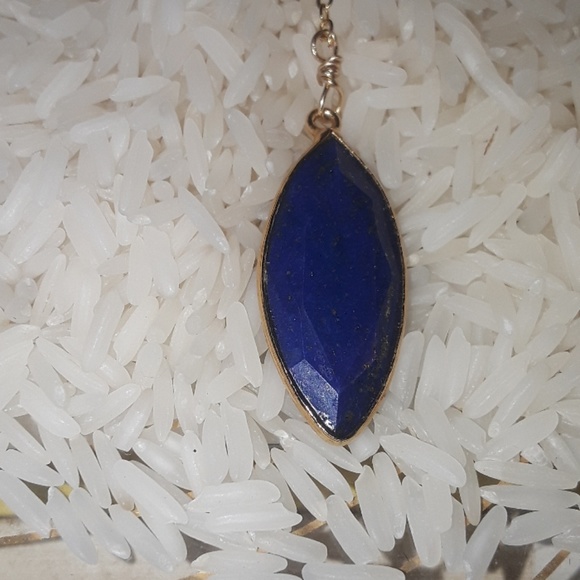 NWT *SALE*  Marquise Lazuli stone Y Necklace - Picture 2 of 4