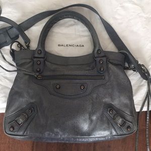 Balenciaga Classic City cross body in Navy.