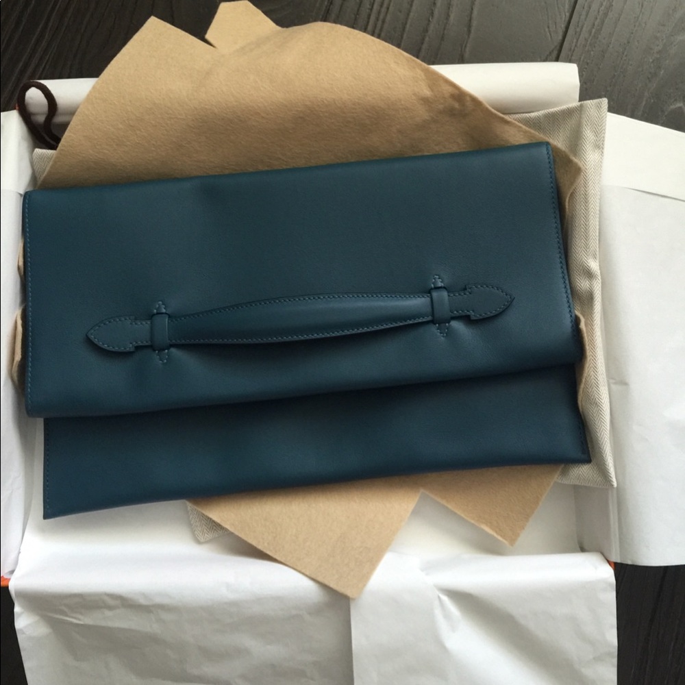 Hermes Pochette Pliplat clutch swift leather