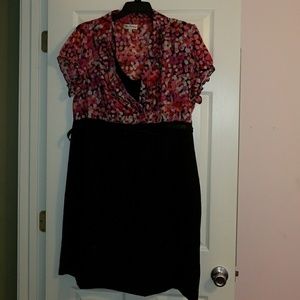 Ruffled pink and black dress