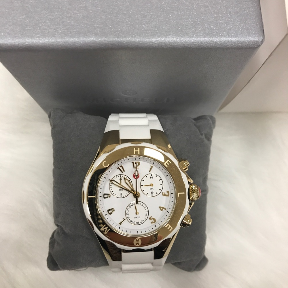 Michele Tahitian Jelly Bean White Dial Watch