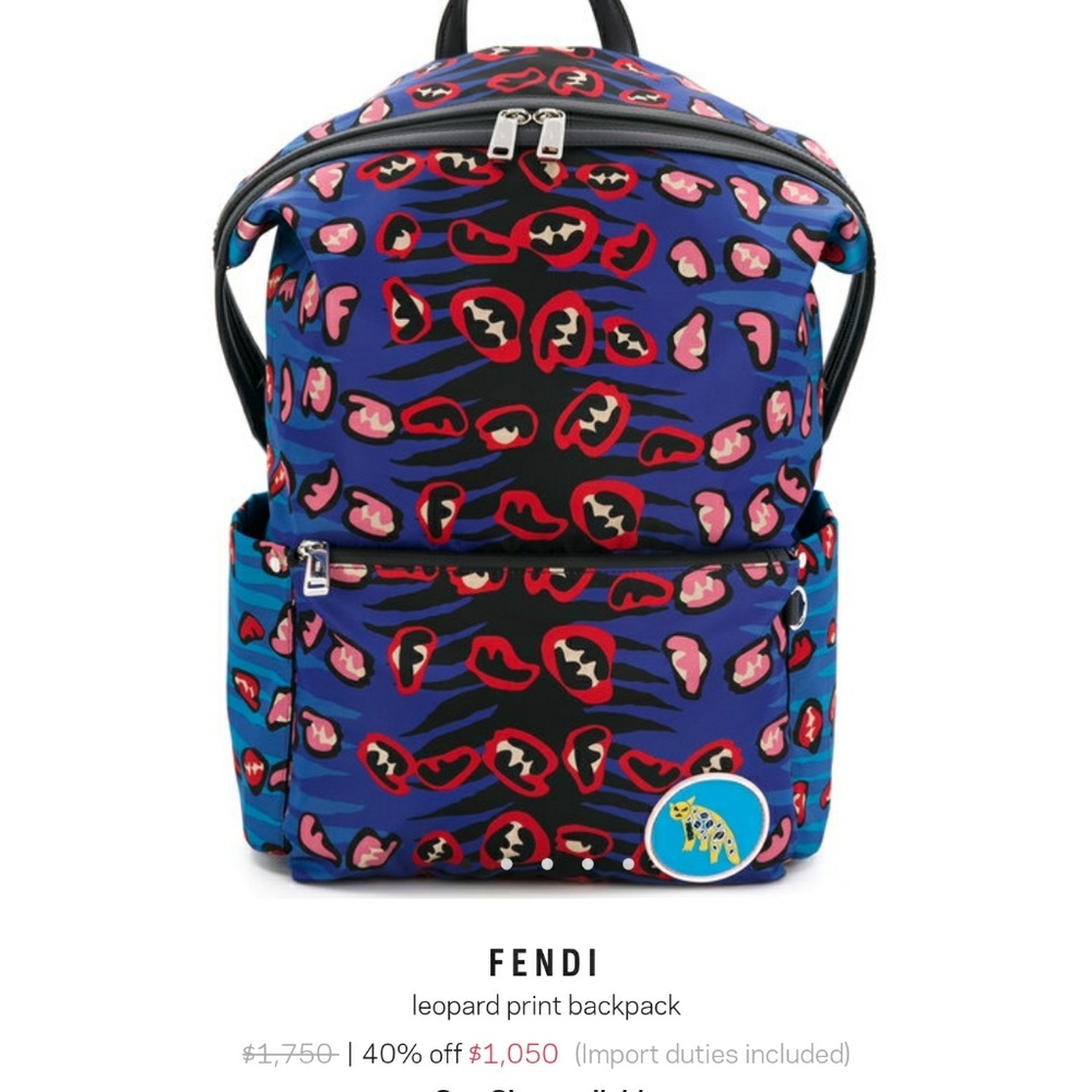 Fendi leopard  backpack
