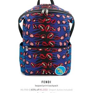 Fendi leopard  backpack