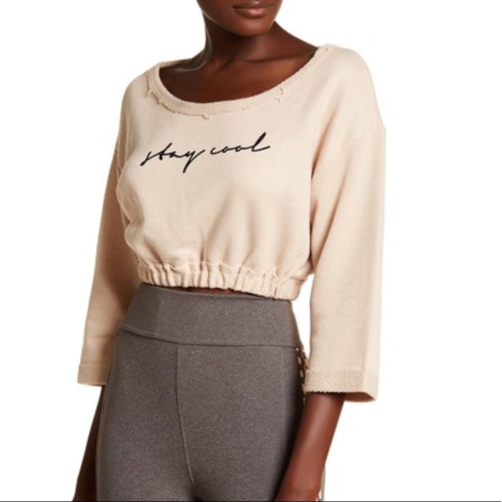 Free People MSRP $78 Knit Crop Pink - Picture 3 of 8