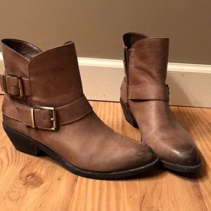 Leather booties