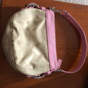 Pink and tan Coach bag