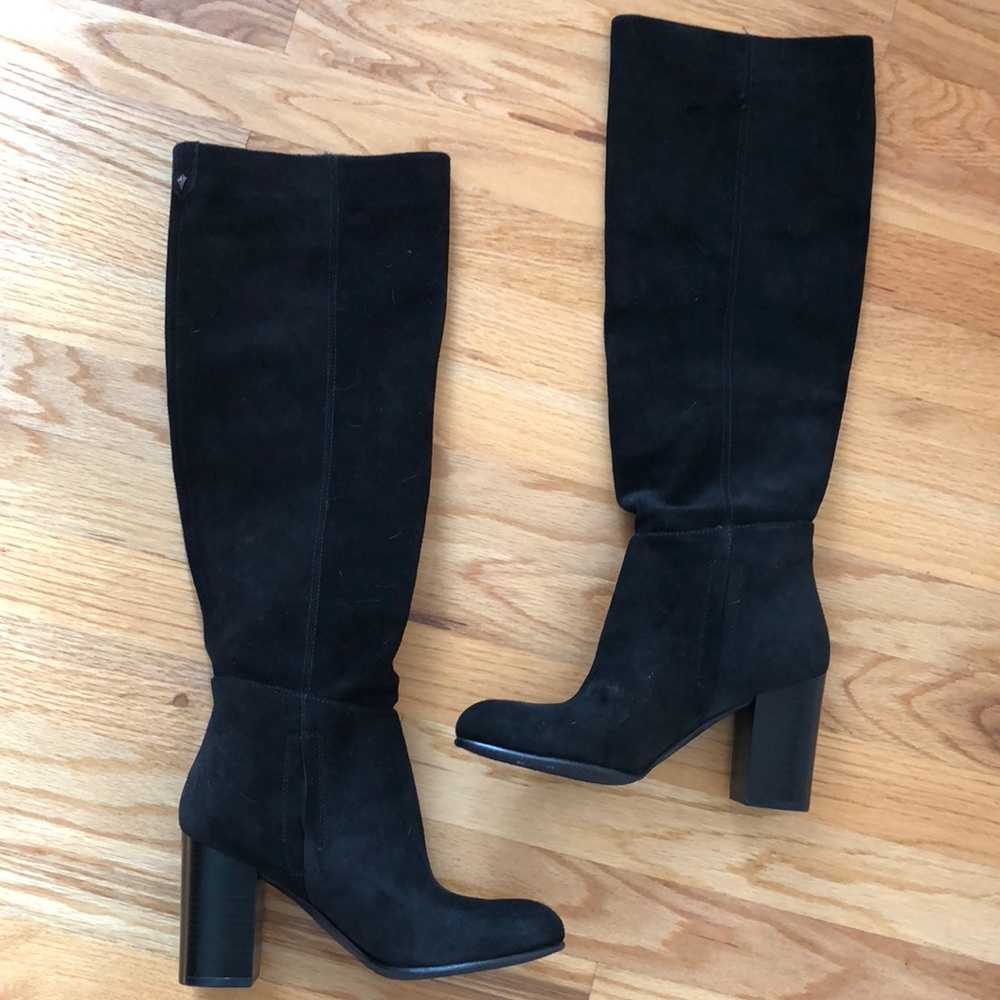 Over the knee suede boots