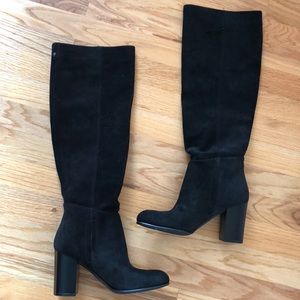 Over the knee suede boots