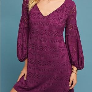 Anthropologie Maeve Purple Lace Dress size s / m
