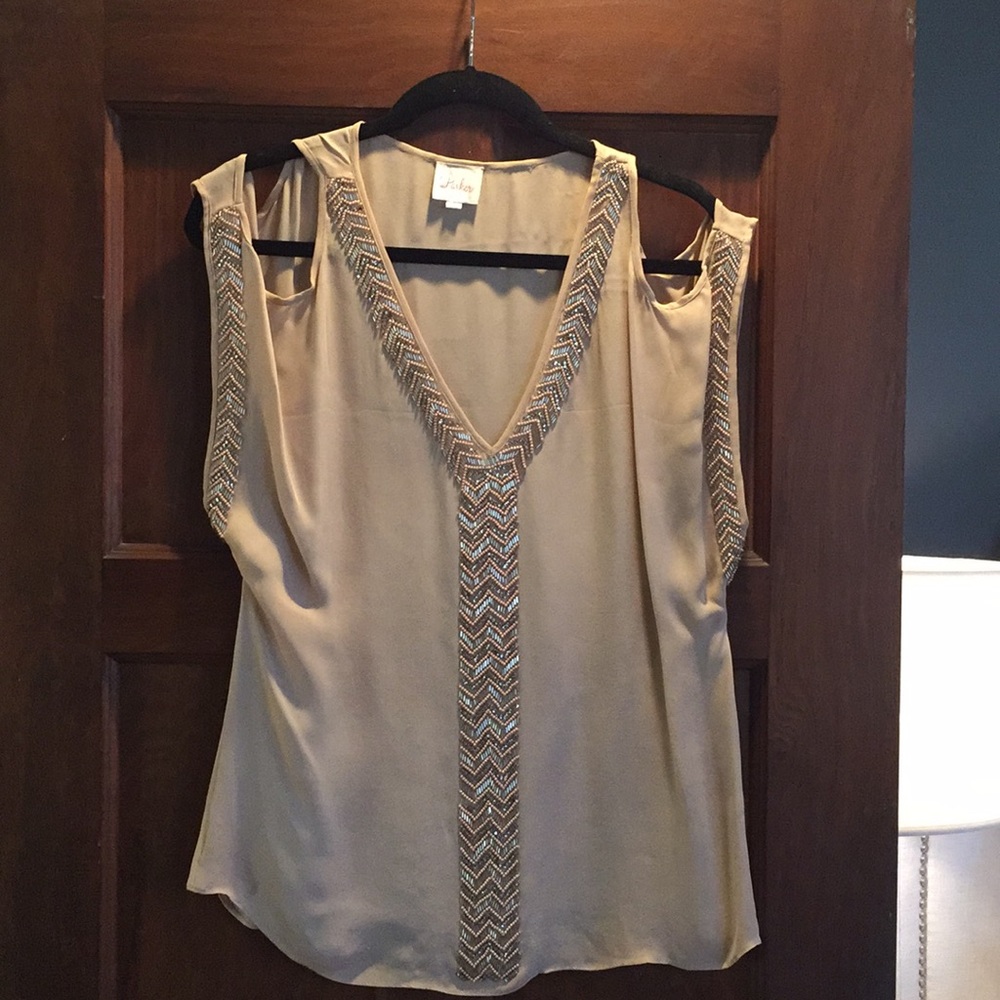 Parker beaded cold shoulder Blouse