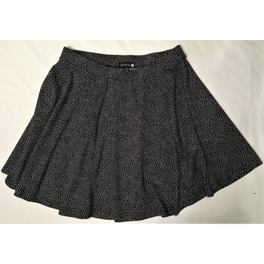 Cotton On Miniskirt M Black W/ White Polka Dots