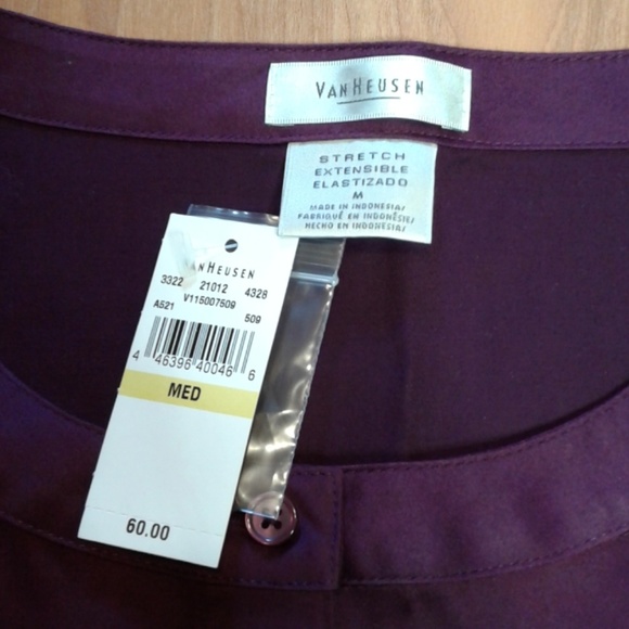 Van Heusen Tops - Plum Purple Ladies Van Heusen MED Cap Sleeve Shirt