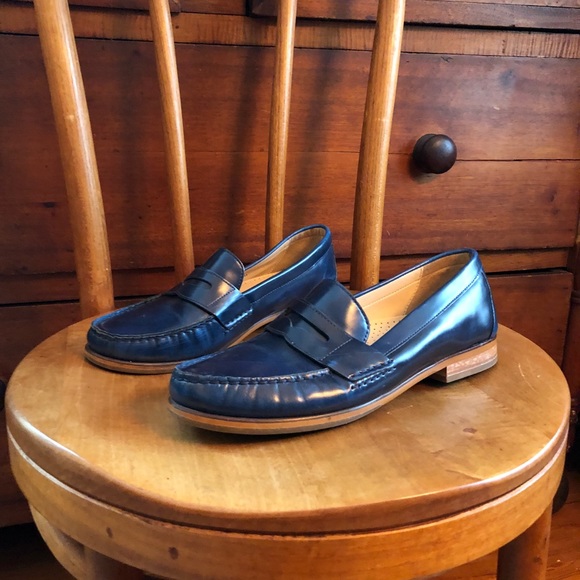 cole haan navy blue loafers