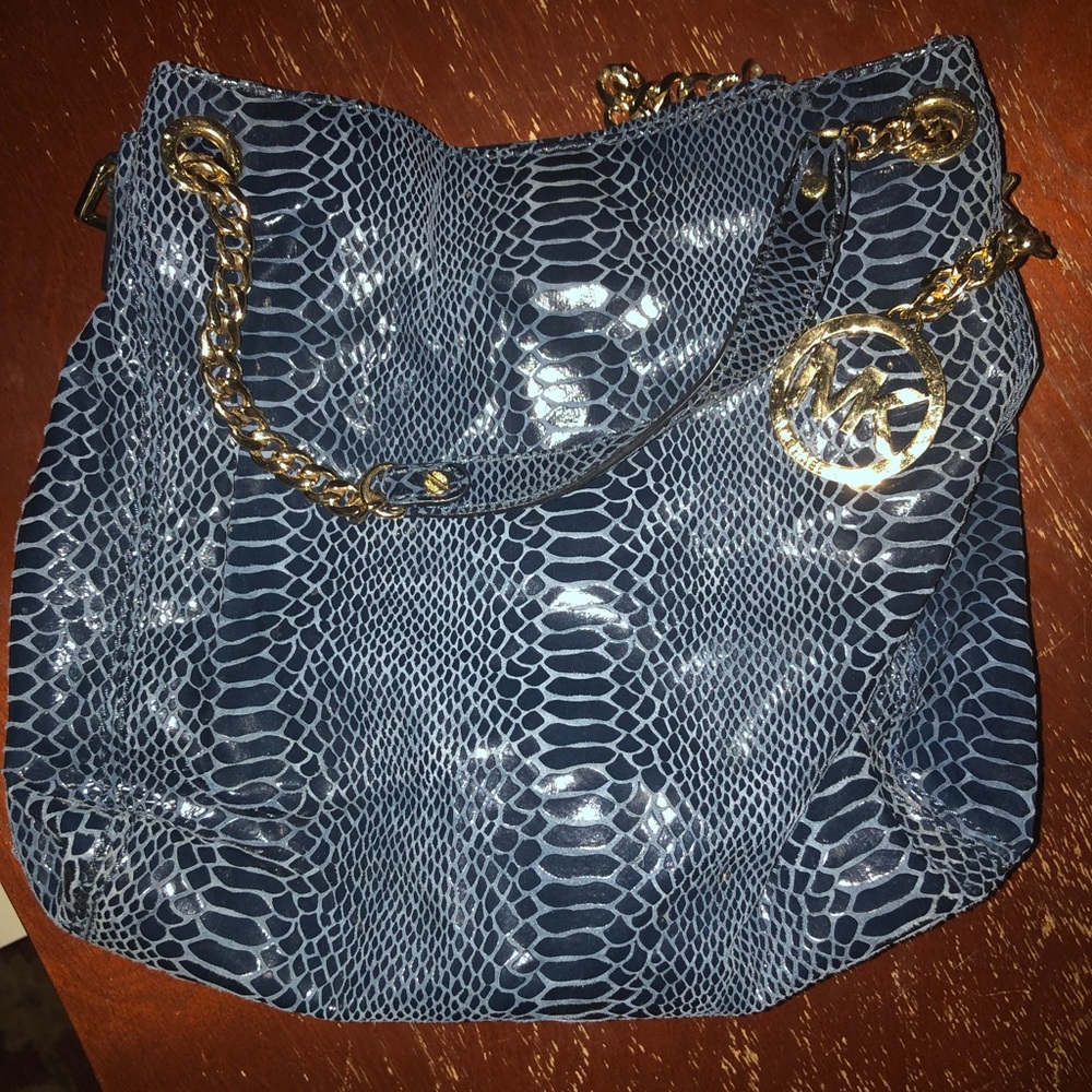 Michael kors blue (snake skin looking) bag
