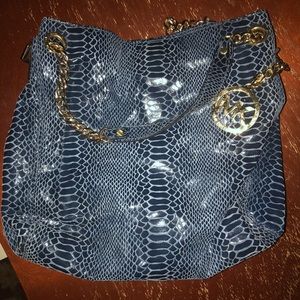 Michael kors blue (snake skin looking) bag