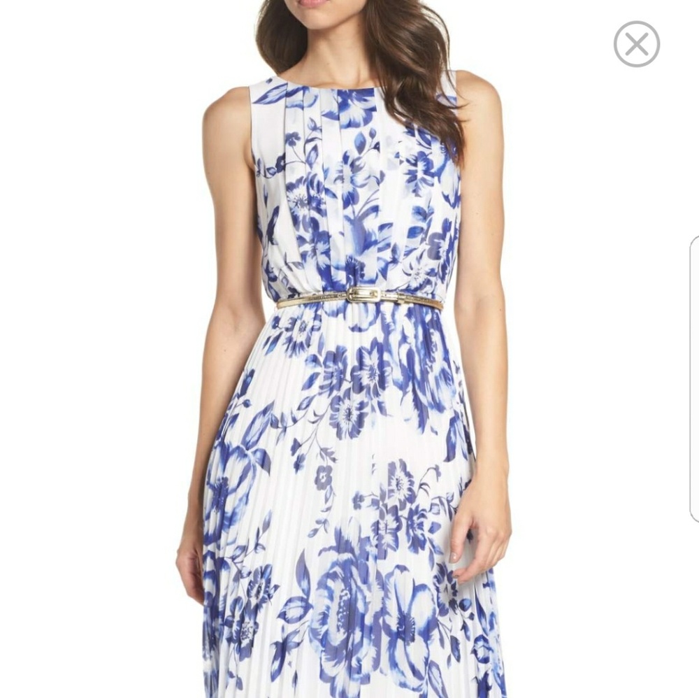 Eliza J. pleated chiffon maxi dress