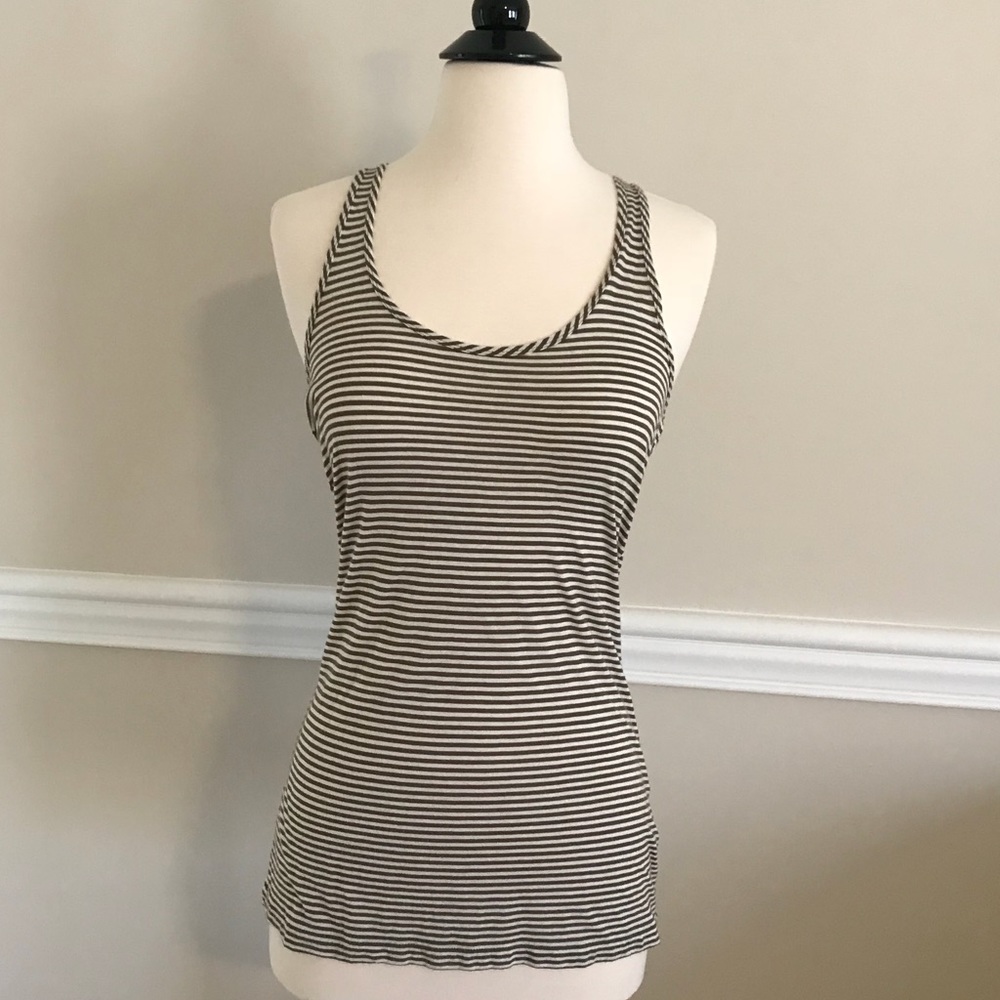 J. Crew olive & white striped tank