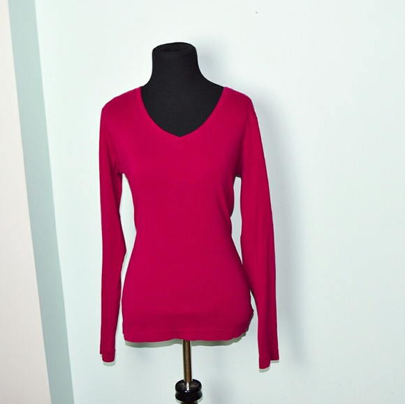 Eddie Bauer Tops - Eddie Bauer Red V Neck Shirt