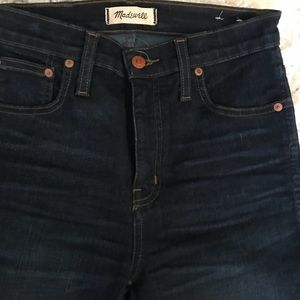 Dark wash skinny jeans, Mid-high rise