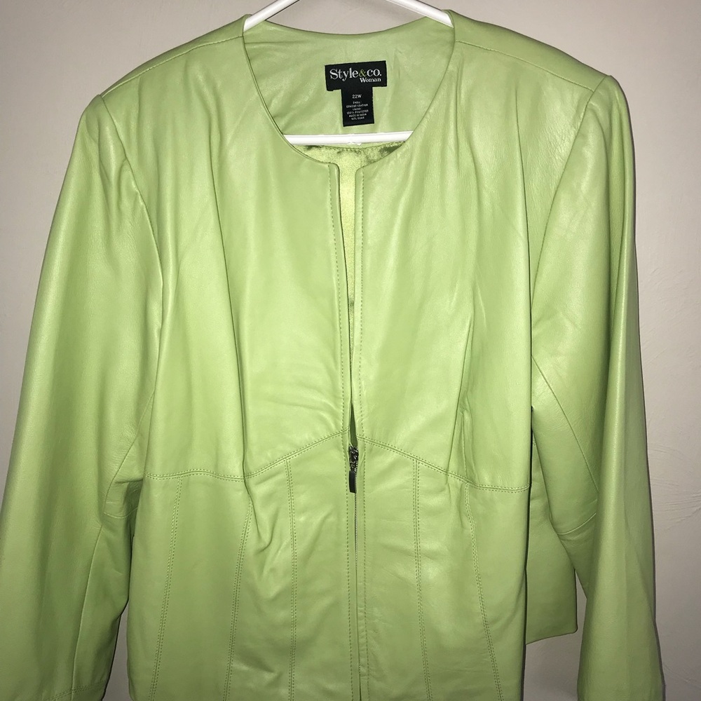 Ladies Plus Size Leather Coat
