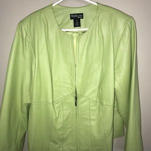 Ladies Plus Size Leather Coat