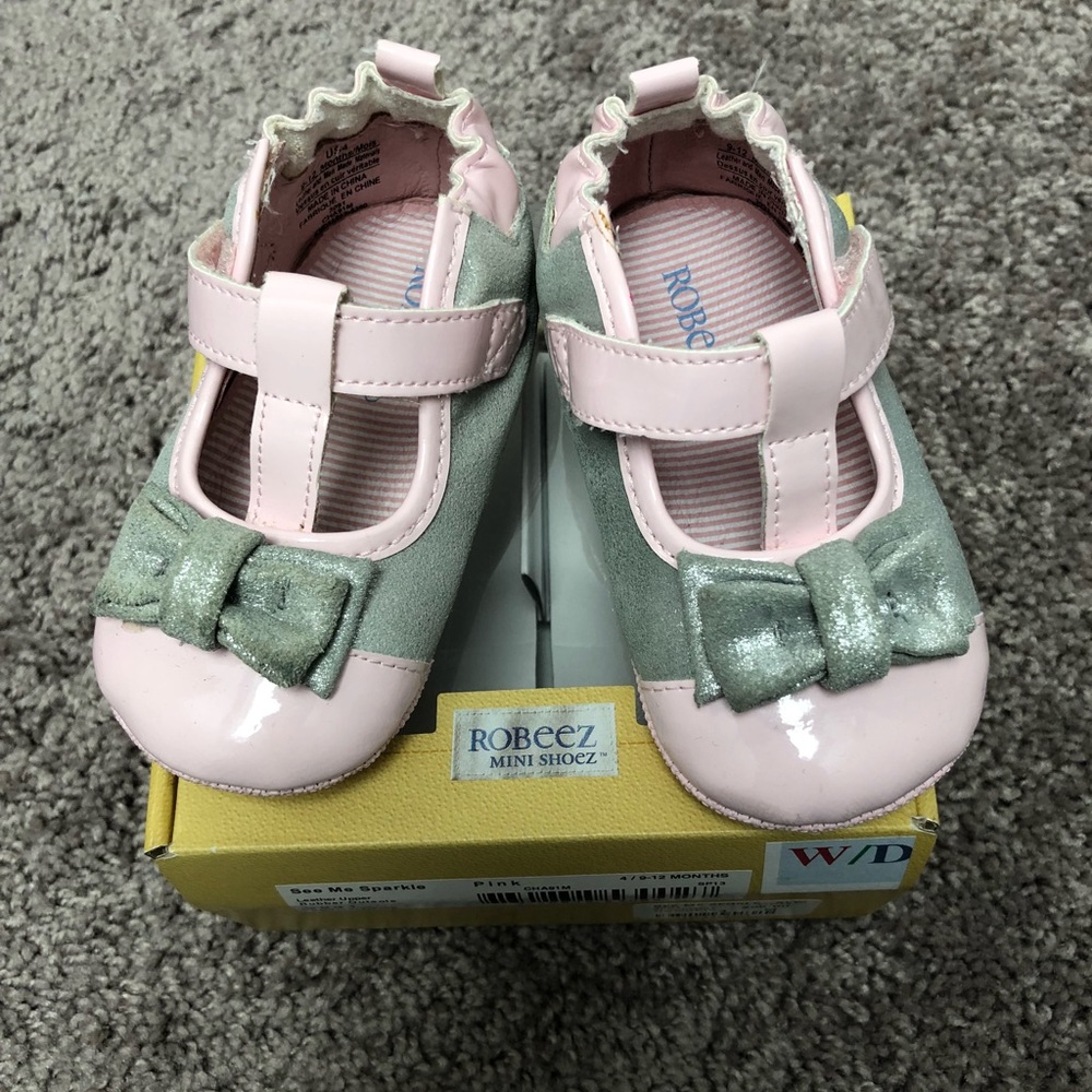 Pink and silver shoes