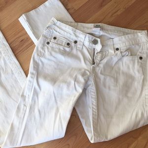 True Religion Straight Leg White Jeans