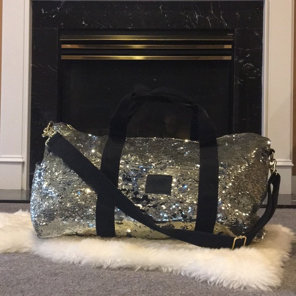 pink sequin duffle bag