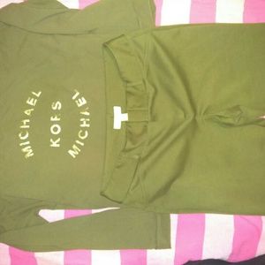 Michael kors olive pants/ top