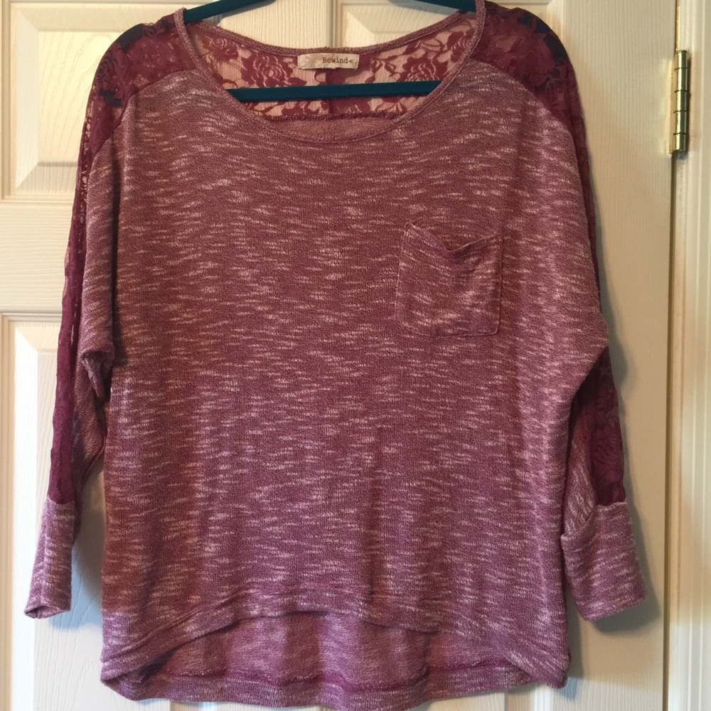 Lace trim blouse