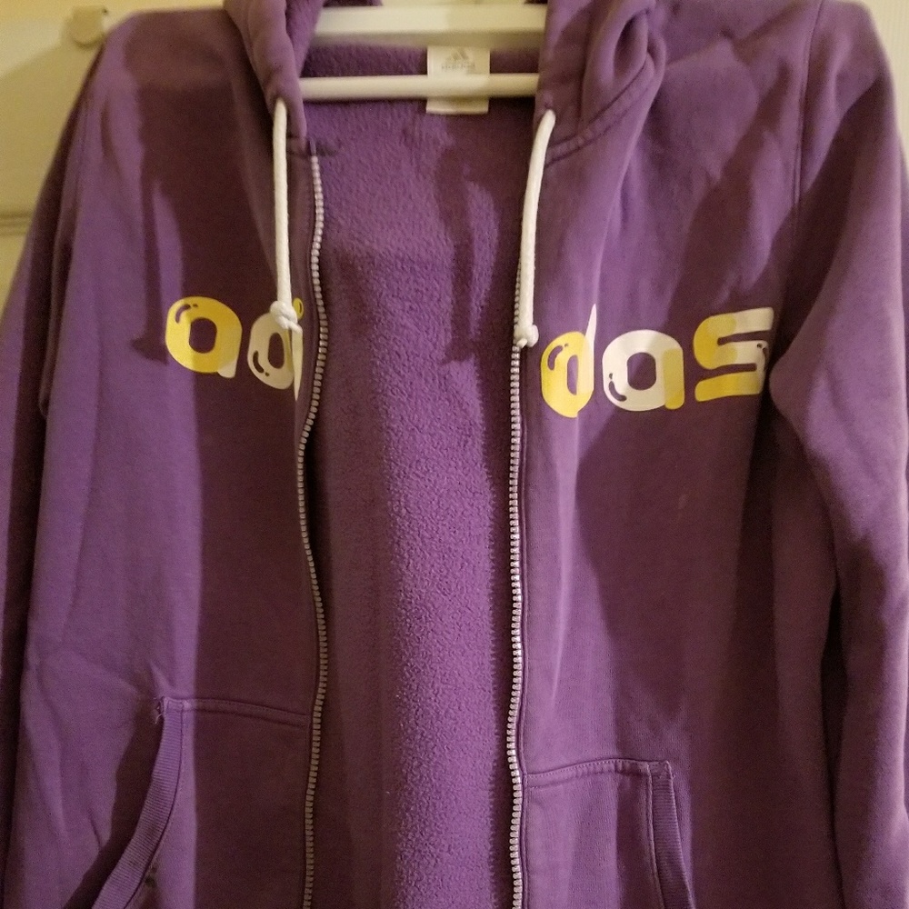 Purple Adidas zip up hoodie size large