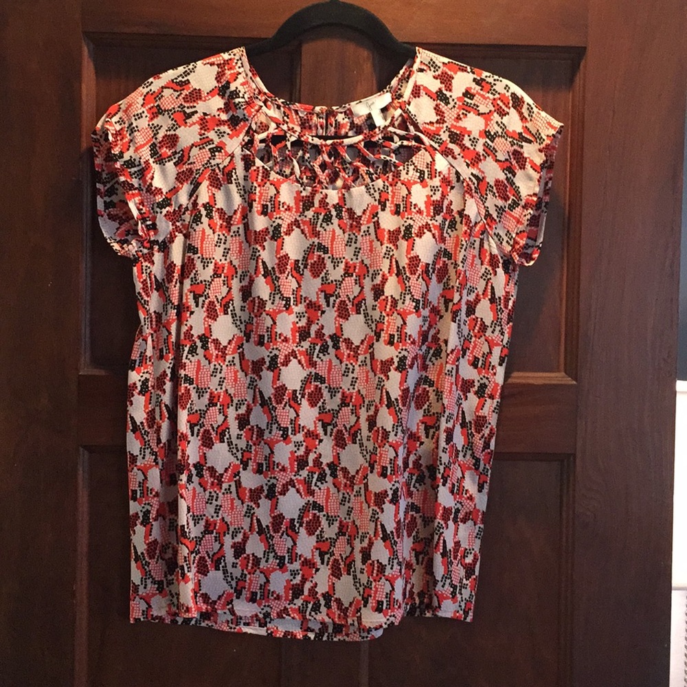 Red and black Print Blouse