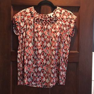 Red and black Print Blouse