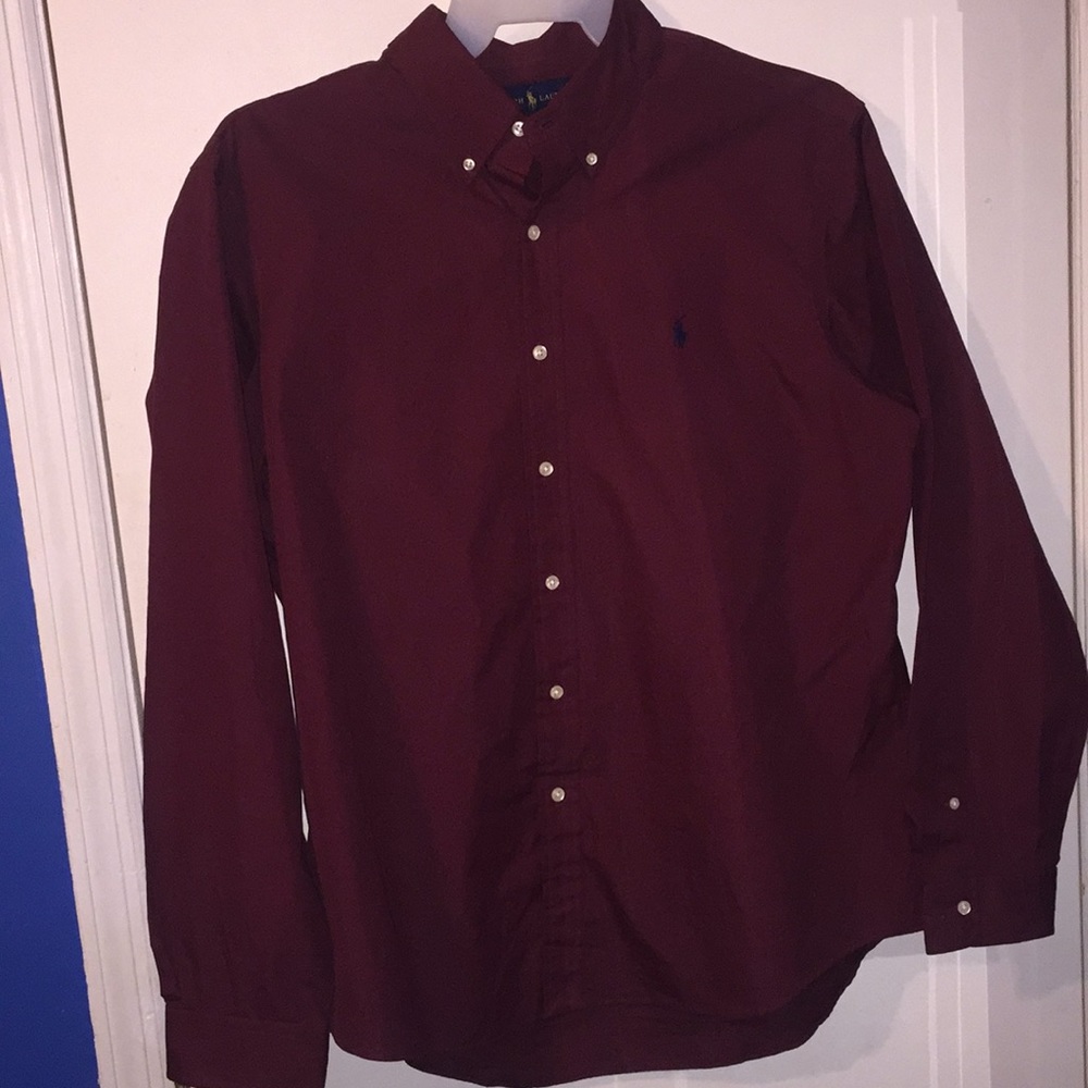 Maroon Button Up Polo