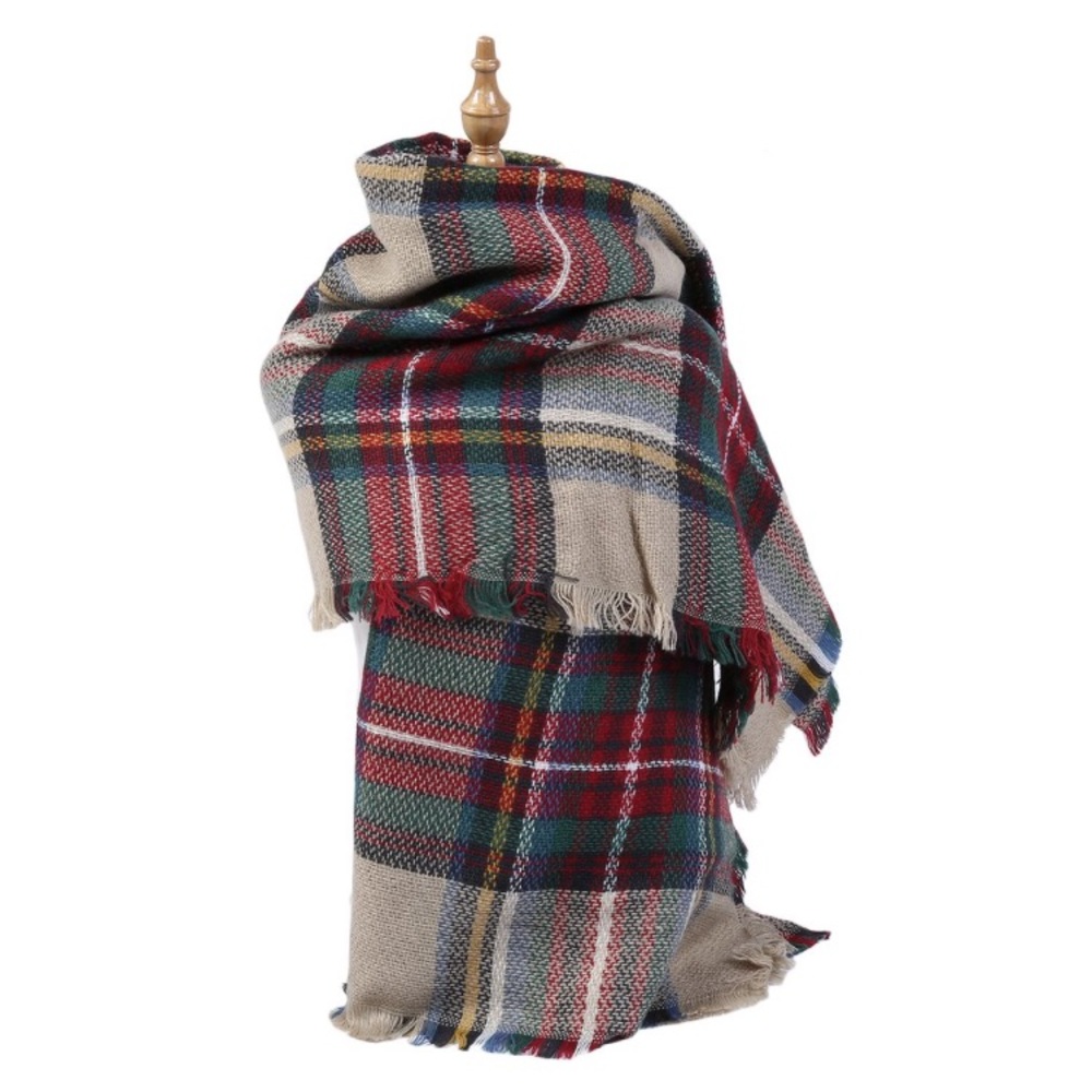 Plaid Blanket Scarf - Picture 2 of 4