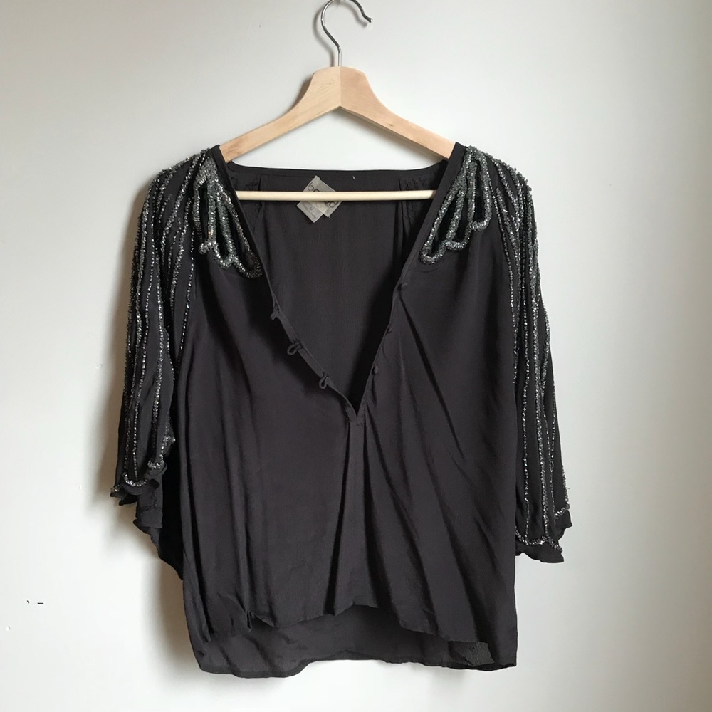 Beaded Batwing Blouse