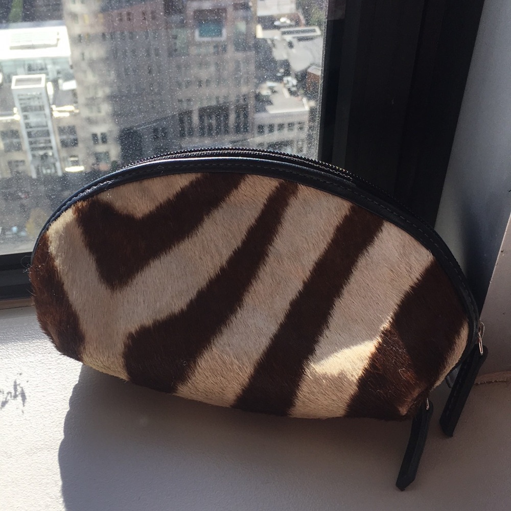 Authentic Zebra hide makeup pouch