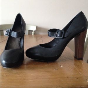 Black Joie platform shoes