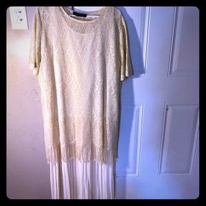Vintage Gold & Cream Evening Dress sz 16w