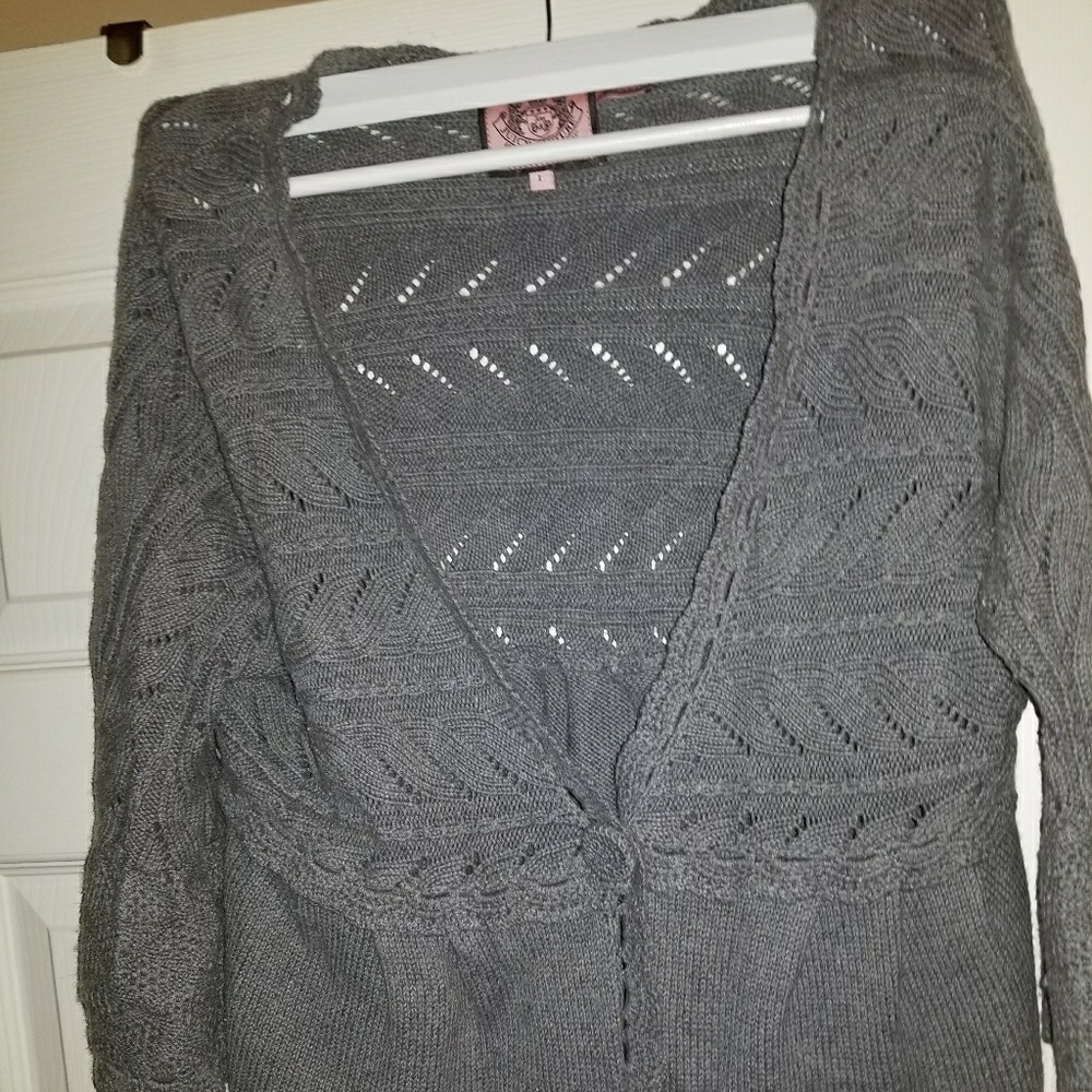 Juicy Couture size Large grey cardigan sweater