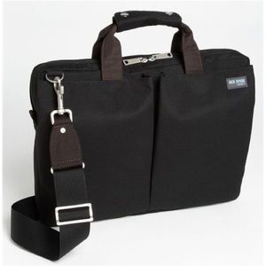Jack Spade Black Canvas Military Briefcase