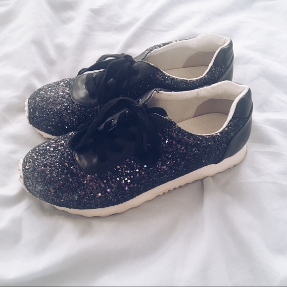 stuart weitzman glitter sneakers