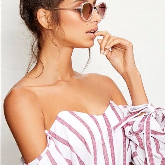 Lulu Tops - LULU’s White and red off the shoulder flowy top