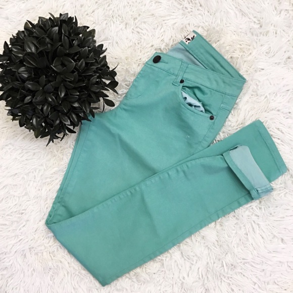 Pretty Woman Pants - Skinny Colored Pant Fun Turquoise