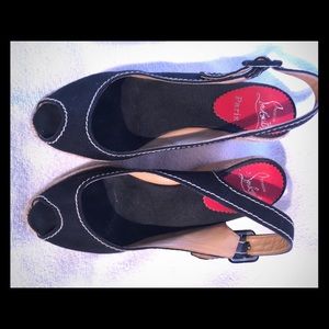 Christian Louboutin Black espadrille wedges