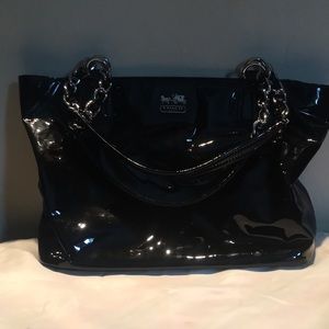Coach Madison patent leather tote bag