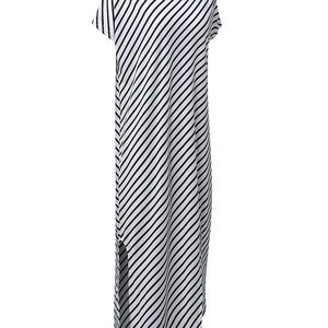 Black and white striped dress