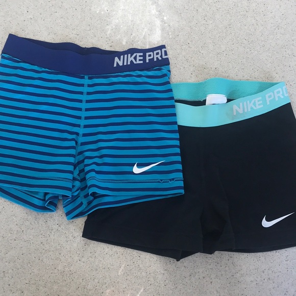 turquoise nike pro shorts