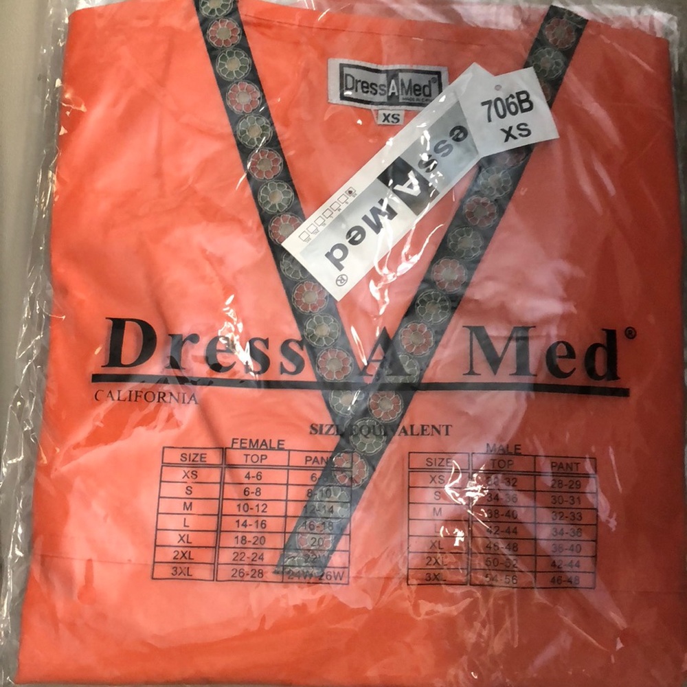 Orange XS Scrub Set
