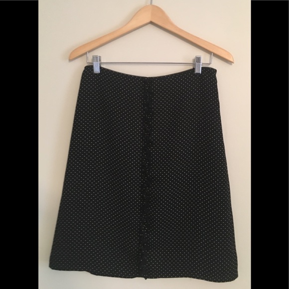 Black A-line polka dot skirt, size 6 - Picture 1 of 4